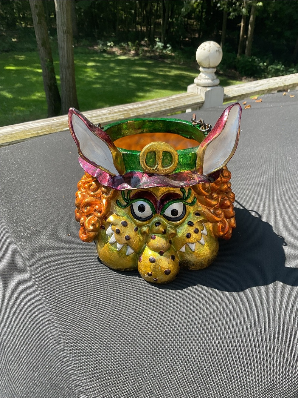 Vintage Halloween Colorful Witch Monster bucket bowl